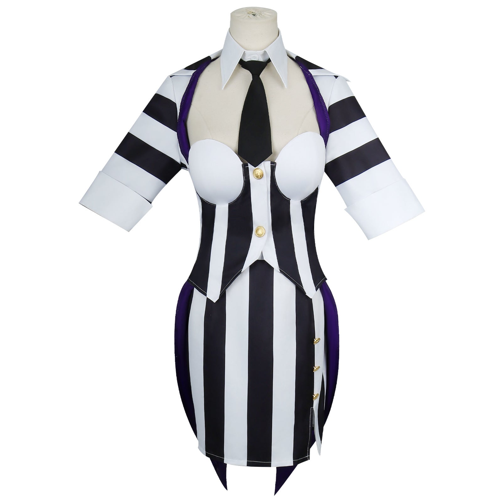 [ylevol] Beetle Juice Michael Keaton Stripe Suit Women Cosplay Costumes