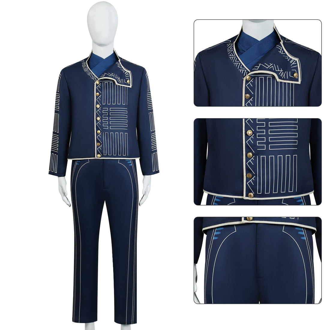 [ylevol] Wicked: For Good Prince Fiyero Navy Blue Suit Cosplay Costumes