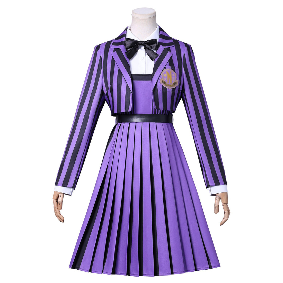 [ylevol] Wednesday 2 Addams Nevermore Academy Purple Short Uniform Adult Kids Costumes