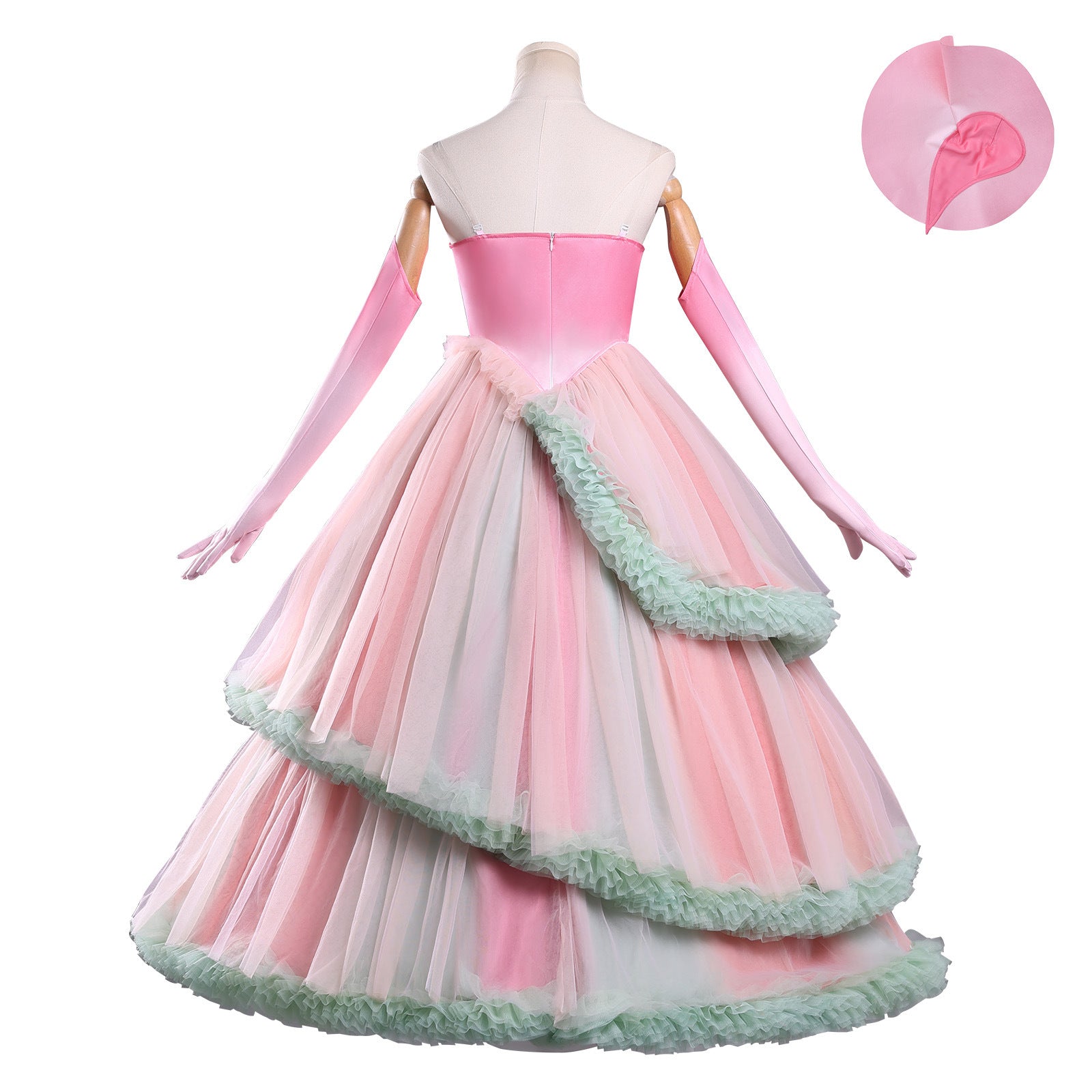[ylevol] Wicked: For Good Witch Glinda Pink Green Dress Cosplay Costumes