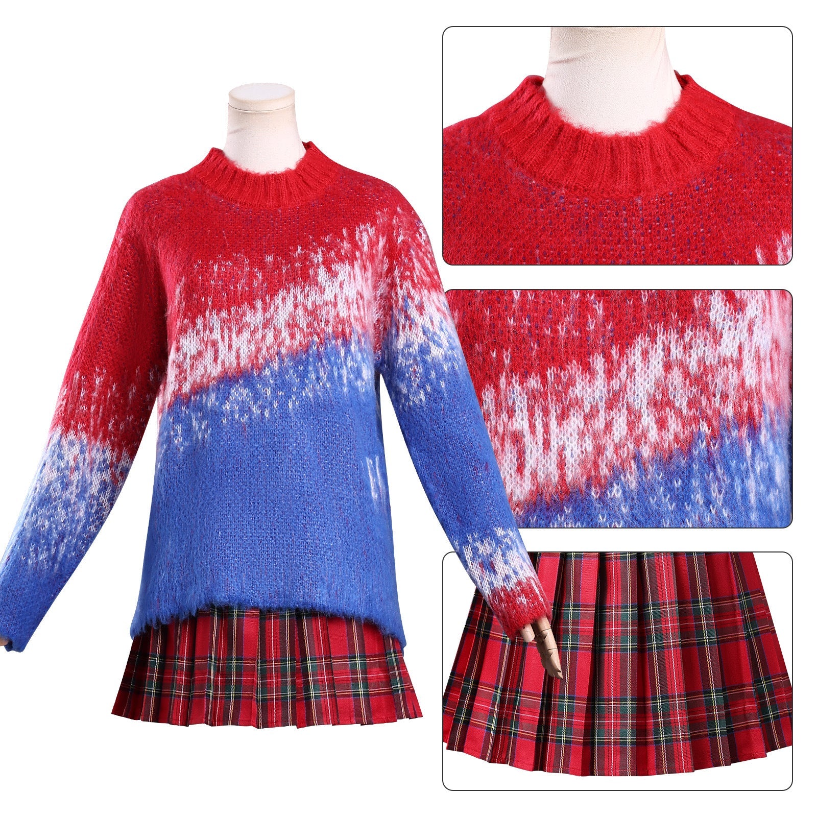 [ylevol] Wednesday 2 Addams Wednesday Sweater JK Skirt Cosplay Costumes