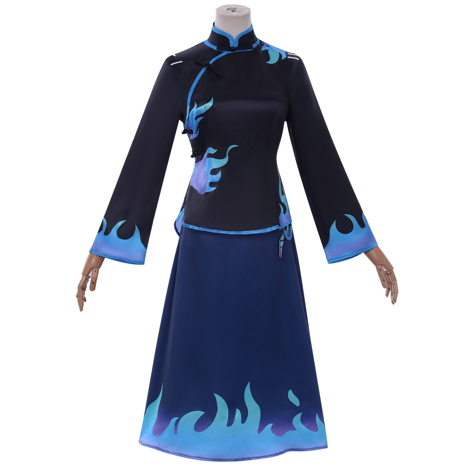[ylevol] Identity V Antiquarian Qi Shiyi Blue Flame Cheongsam Cosplay Costumes