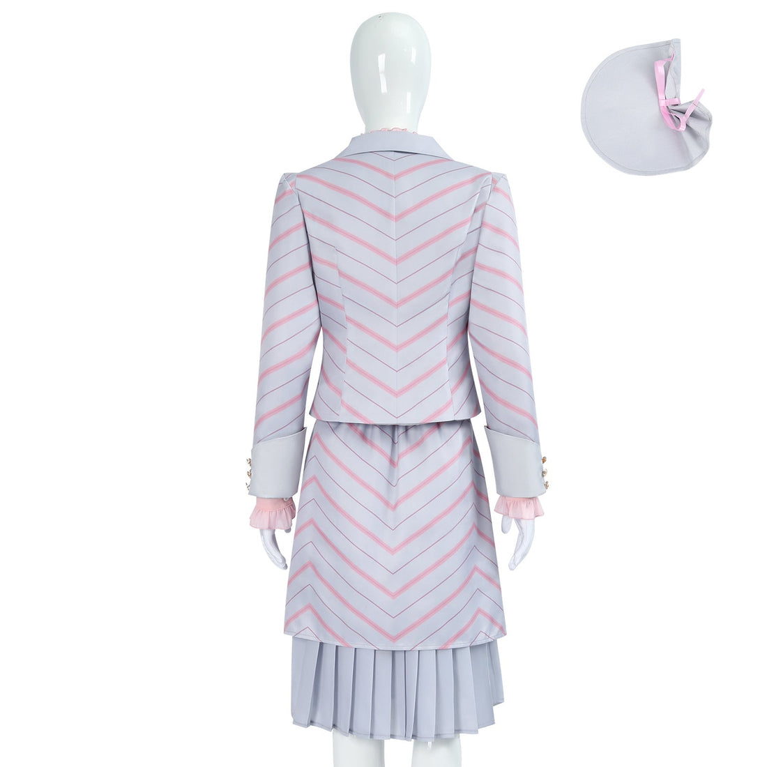 [ylevol] Wicked: For Good Witch Glinda Pink Stripe Suit Cosplay Costumes