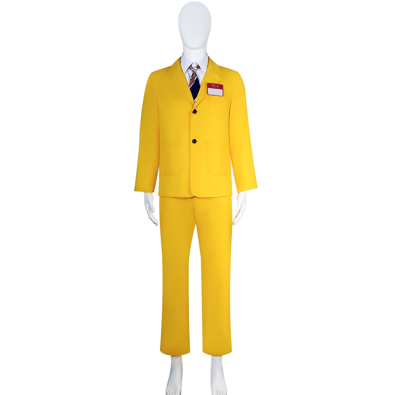 [ylevol] Beetle Juice Shrunken Head Bob Yellow Suit Halloween Cosplay Costumes