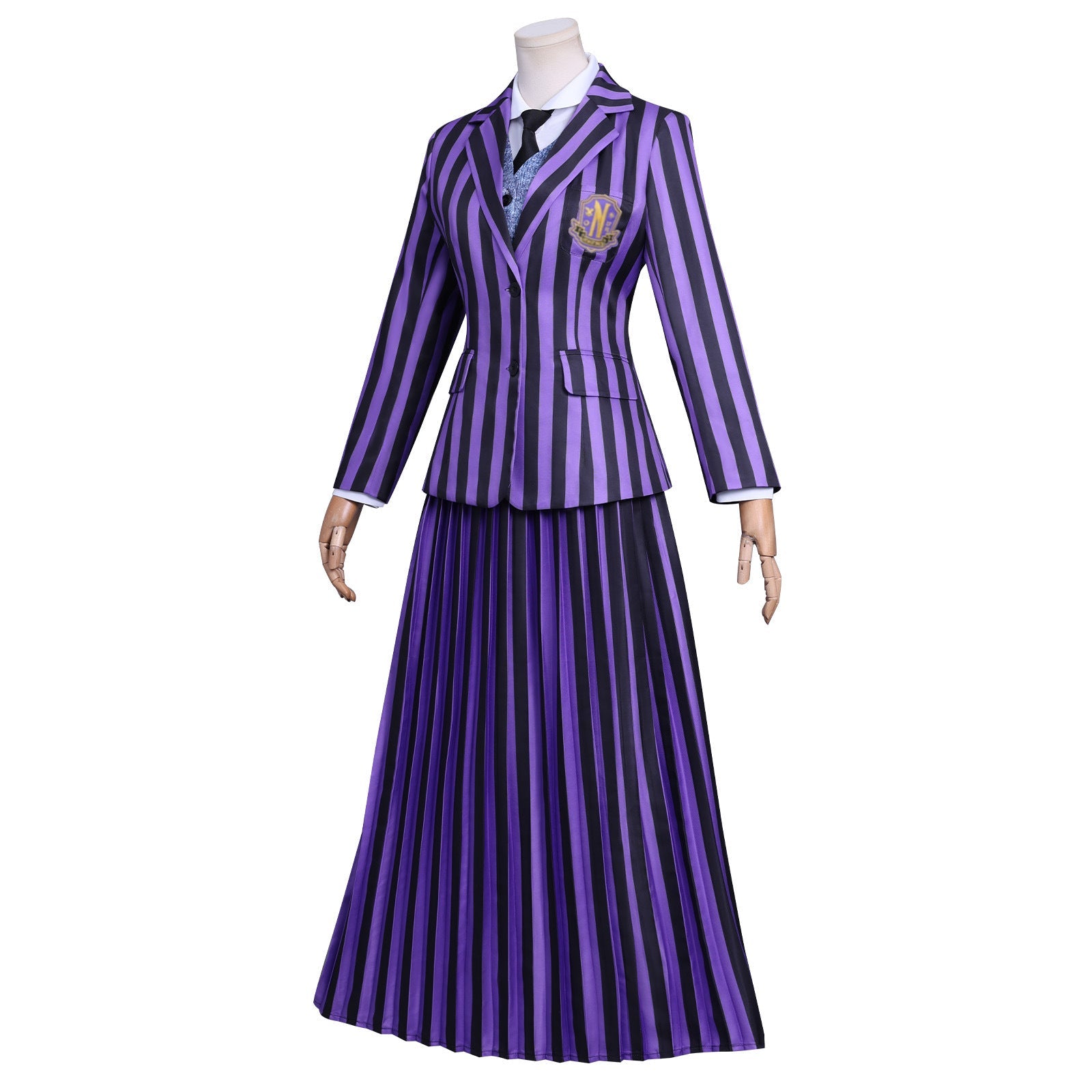 [ylevol] Wednesday 2 Addams Nevermore Academy Purple Uniform Adult Kids Costumes