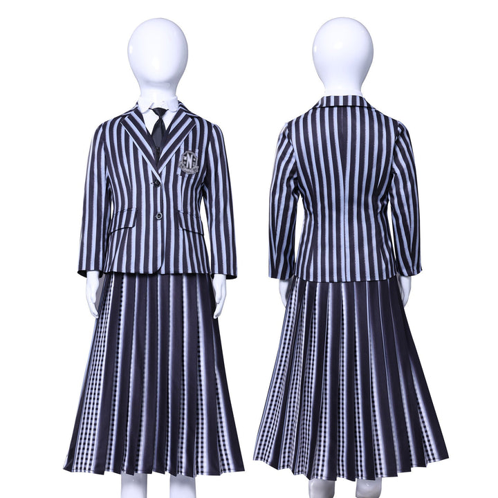 [ylevol] Wednesday 2 Addams Nevermore Academy Uniform Adult Kids Cosplay Costumes