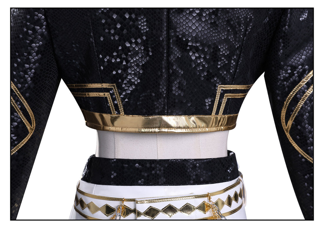 [ylevol] KPop Demon Hunters Zoey Black Gold Outfit Adult Kids Cosplay Costumes