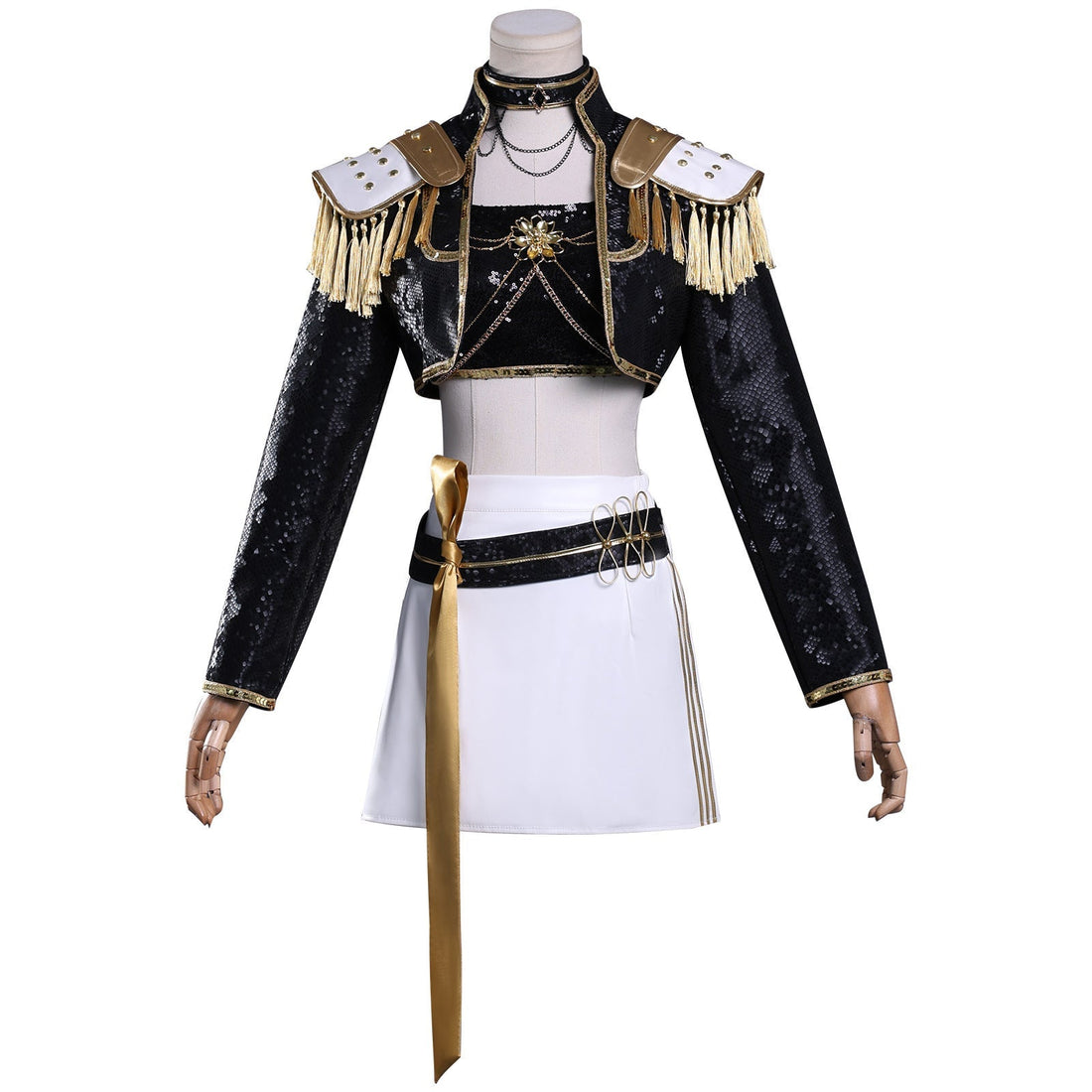 [ylevol] KPop Demon Hunters Mira Black Gold Outfit Adult Kids Cosplay Costumes