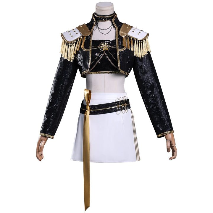 [ylevol] KPop Demon Hunters Mira Black Gold Outfit Adult Kids Cosplay Costumes