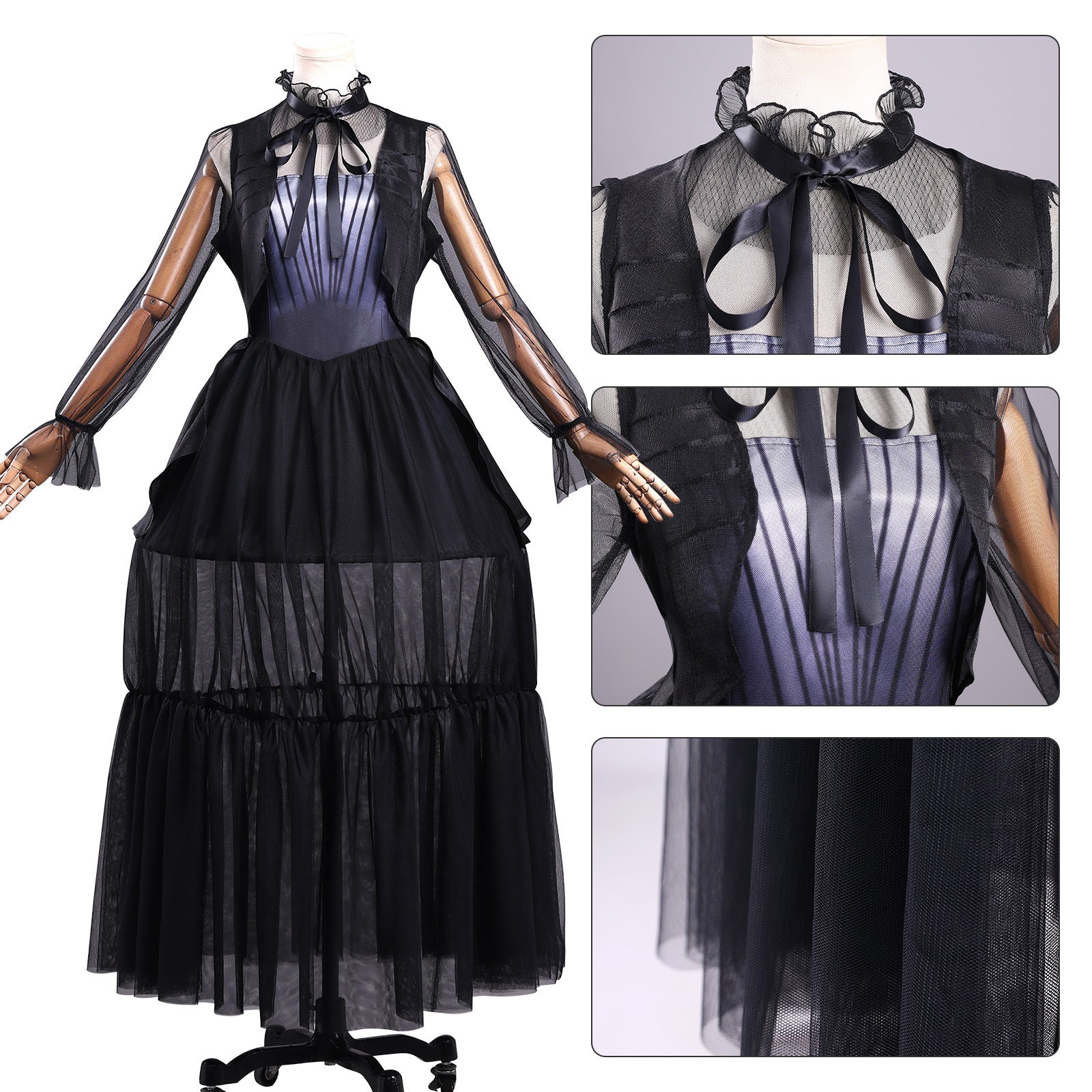 [ylevol] Wednesday Addams Season 2 Adult Kids Prom Dress Cosplay Costumes