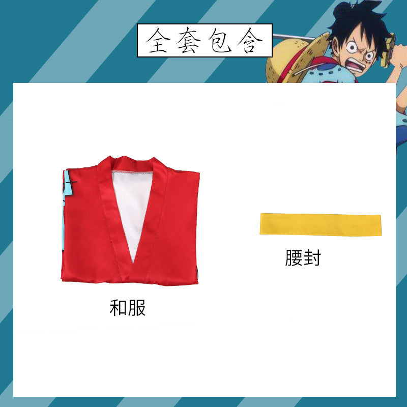 [ylevol] Anime Navigation Wano Country Monkey D. Luffy Kimono Cosplay Costumes