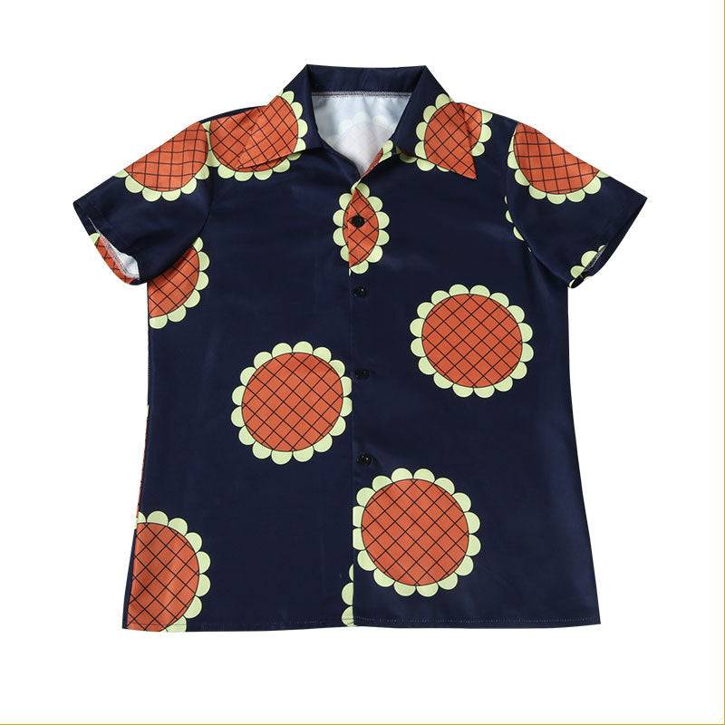 Anime Navigation Monkey D. Luffy Sunflower T-shirt Cosplay Costumes