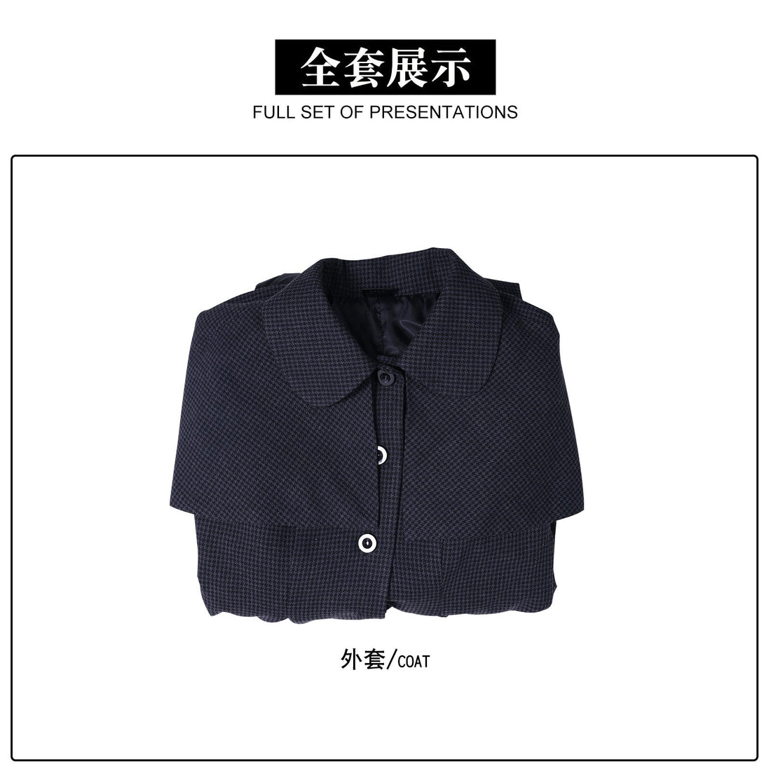 [ylevol] Wednesday 2 Addams Adult and Kids Black Wool Coat Cosplay Costumes