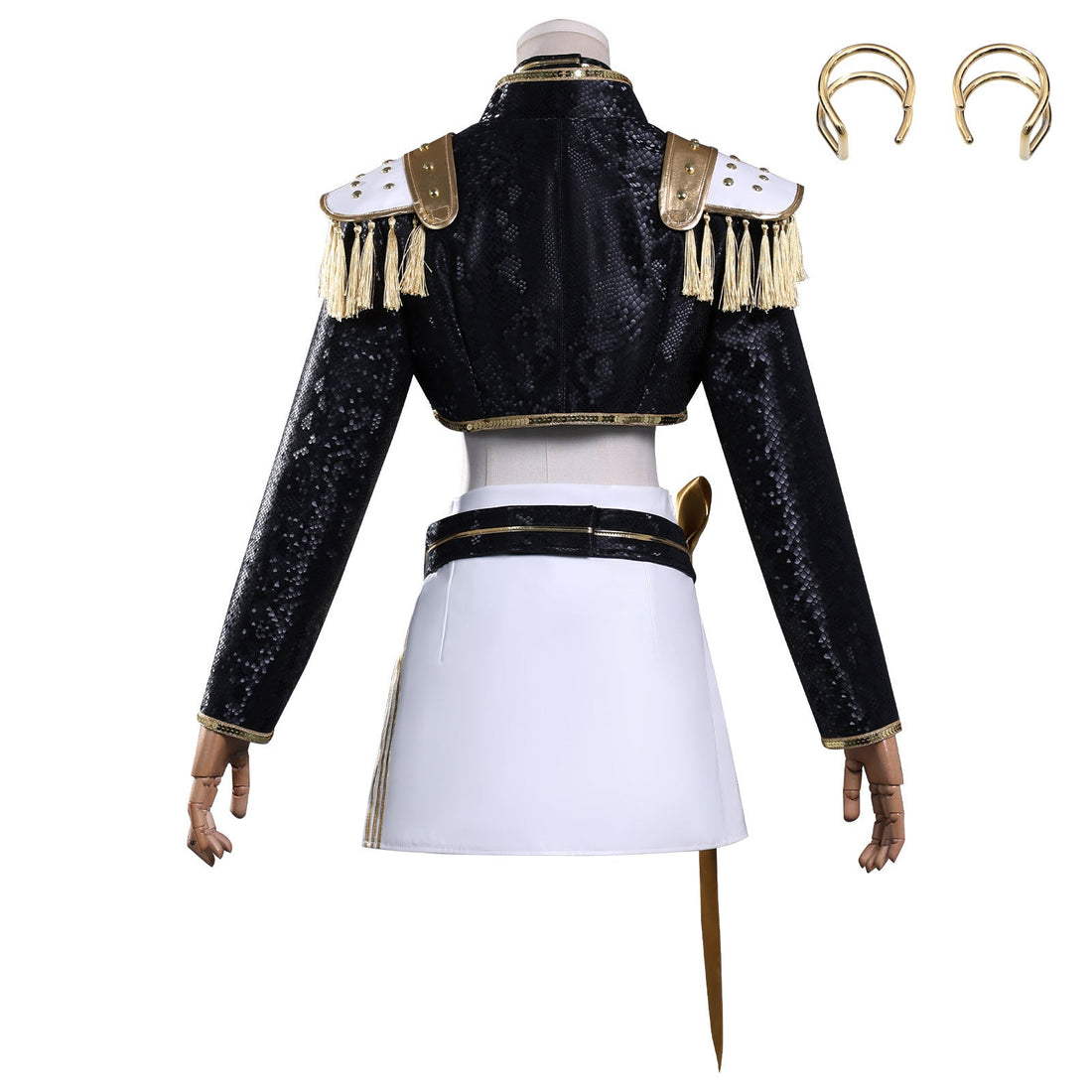 [ylevol] KPop Demon Hunters Mira Black Gold Outfit Adult Kids Cosplay Costumes