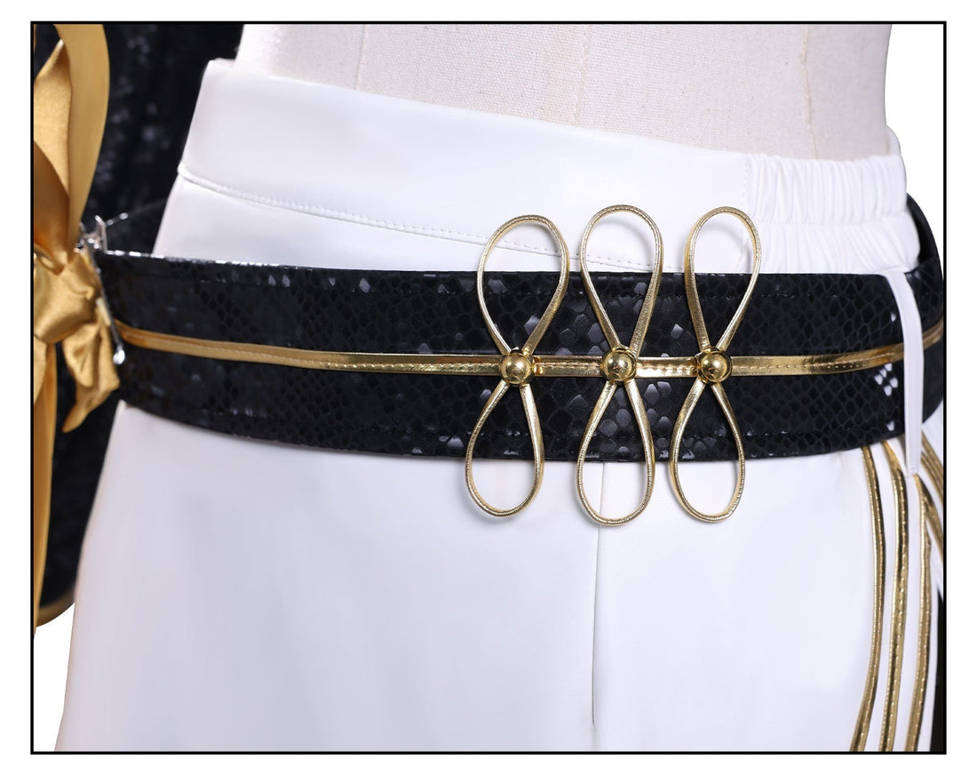 [ylevol] KPop Demon Hunters Mira Black Gold Outfit Adult Kids Cosplay Costumes