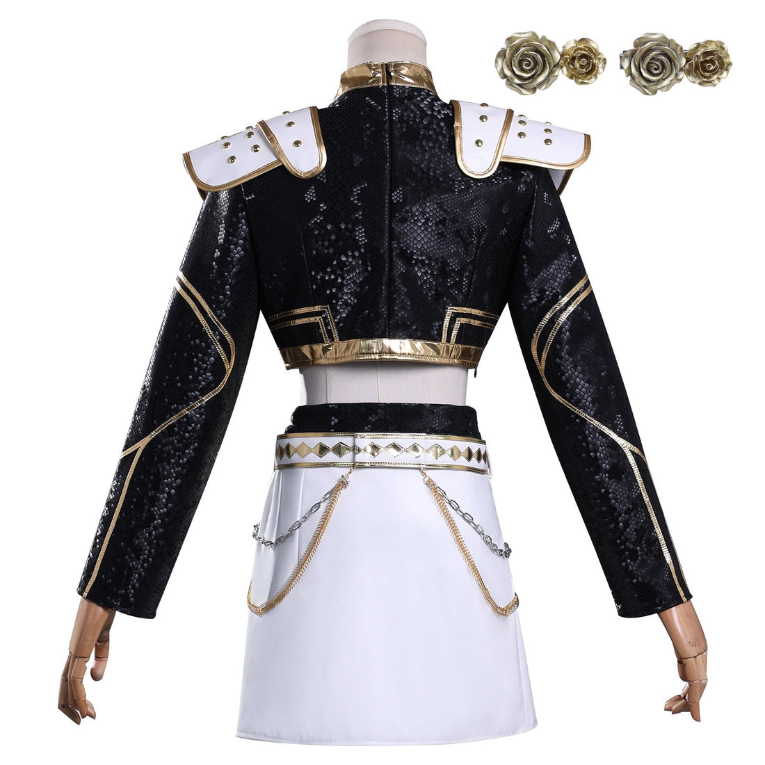 [ylevol] KPop Demon Hunters Zoey Black Gold Outfit Adult Kids Cosplay Costumes