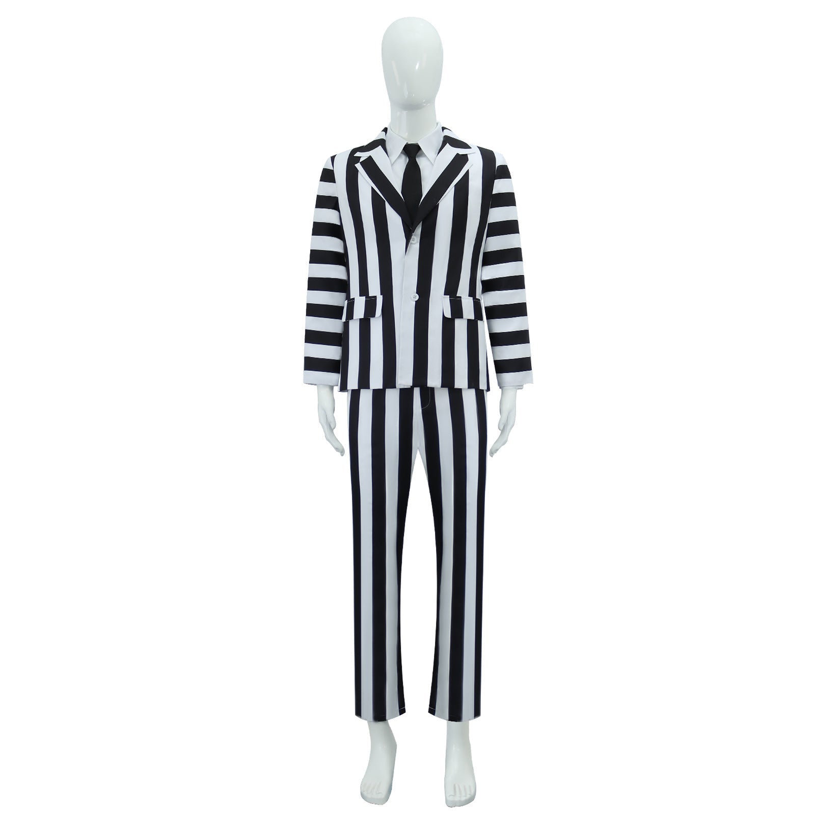 [ylevol] Beetle Juice Michael Keaton Stripe Suit Halloween Cosplay Costumes