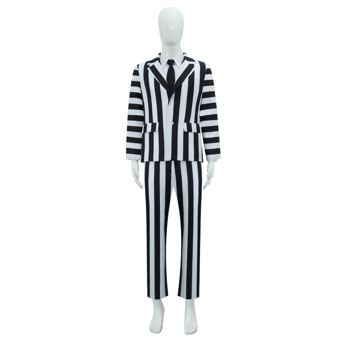[ylevol] Beetle Juice Michael Keaton Stripe Suit Halloween Cosplay Costumes
