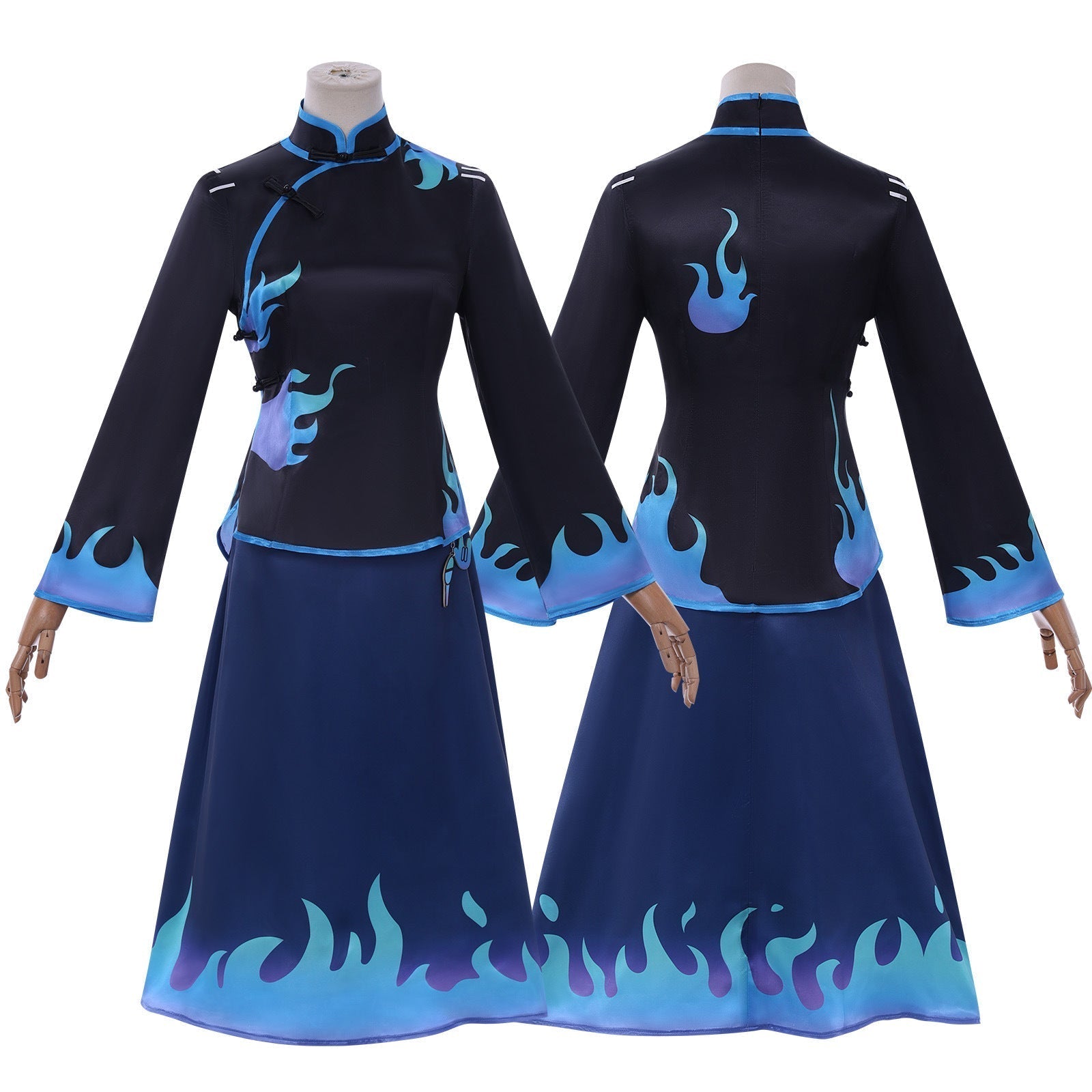 [ylevol] Identity V Antiquarian Qi Shiyi Blue Flame Cheongsam Cosplay Costumes