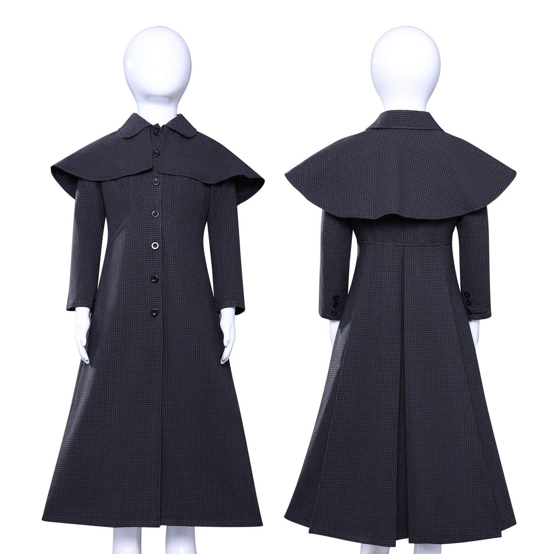 [ylevol] Wednesday 2 Addams Adult and Kids Black Wool Coat Cosplay Costumes