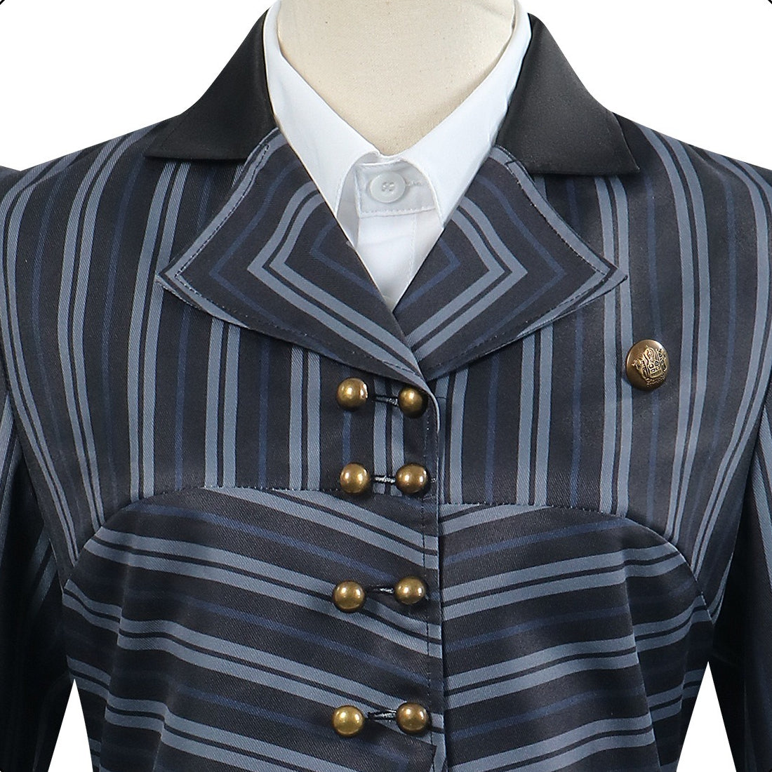 [ylevol] Wicked: For Good Witch Elphaba Black Stripe Suit Cosplay Costumes