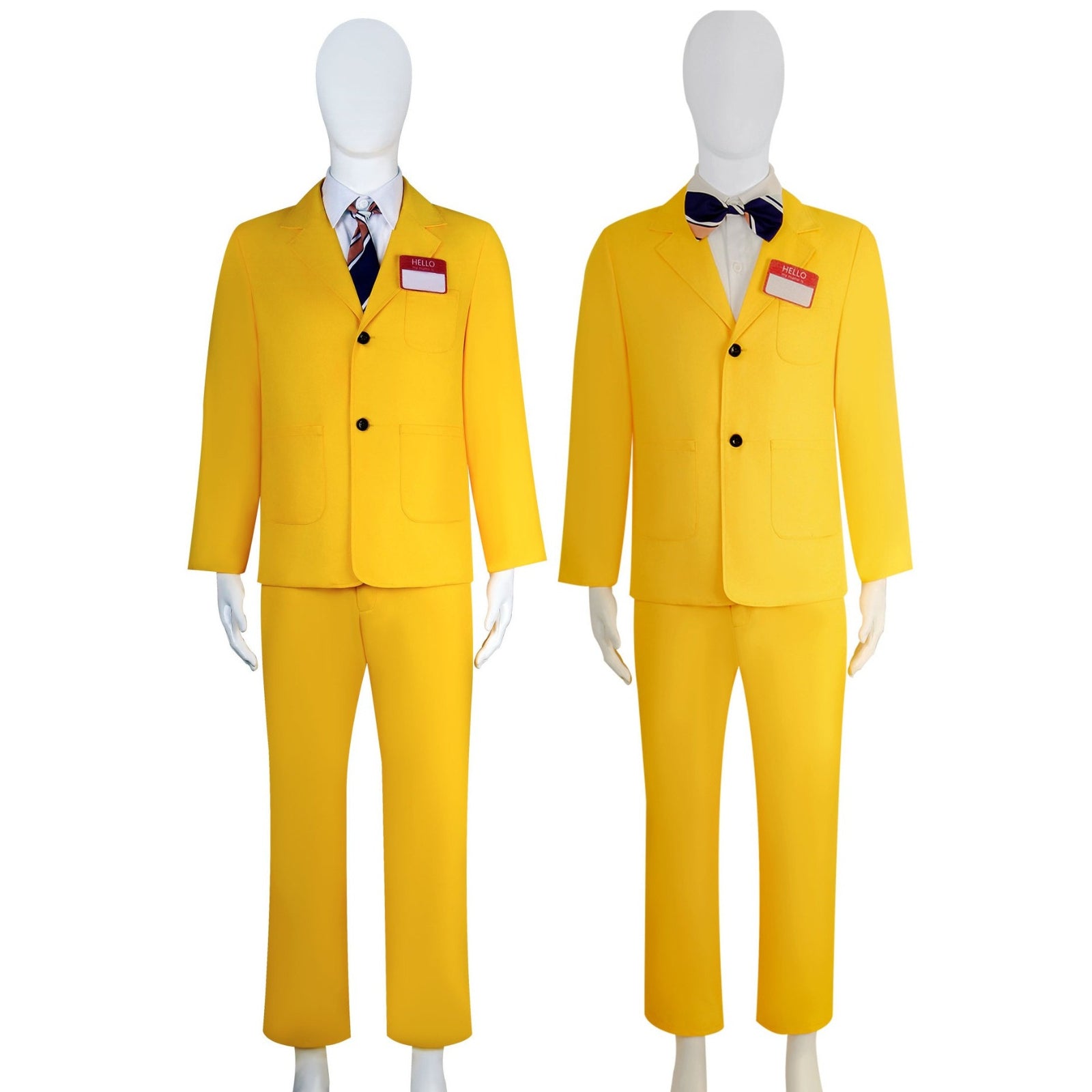 [ylevol] Beetle Juice Shrunken Head Bob Yellow Suit Halloween Cosplay Costumes