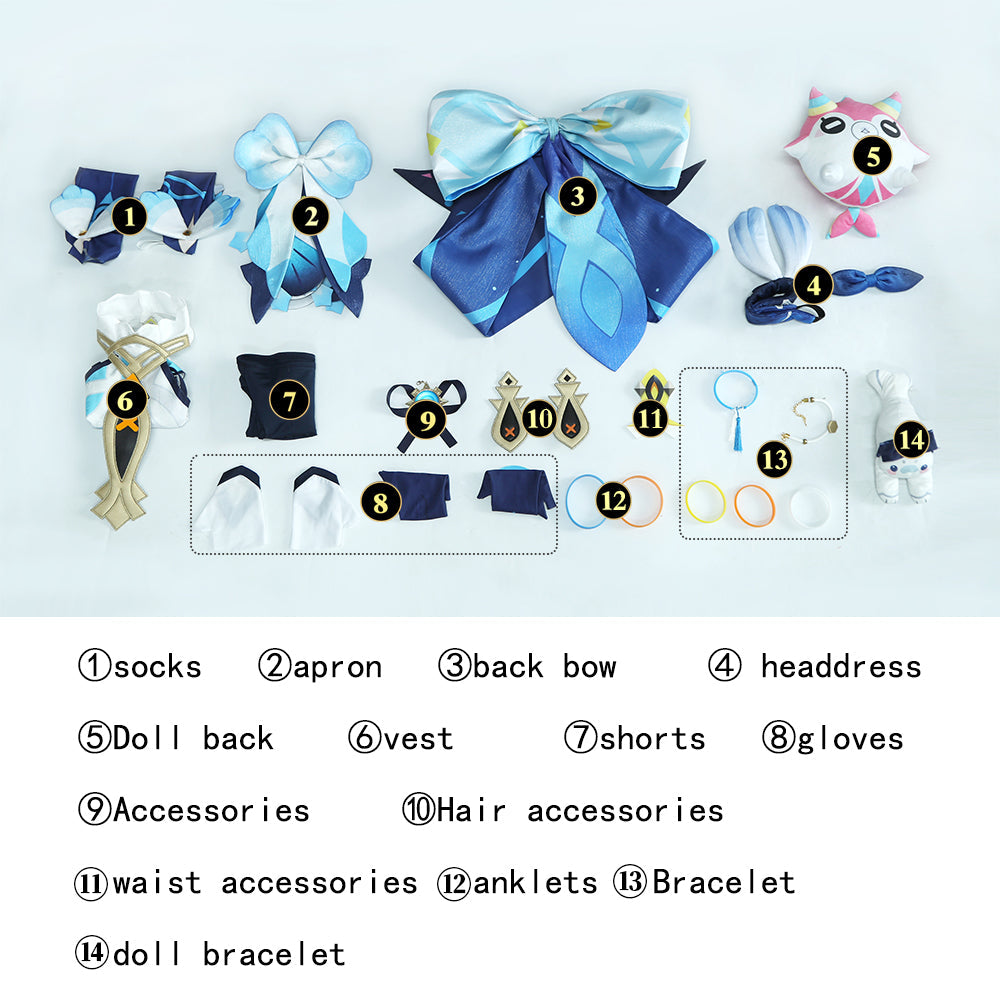 [ylevol] Game Genshin Impact Mualani Full Set Top Level Cosplay Costumes
