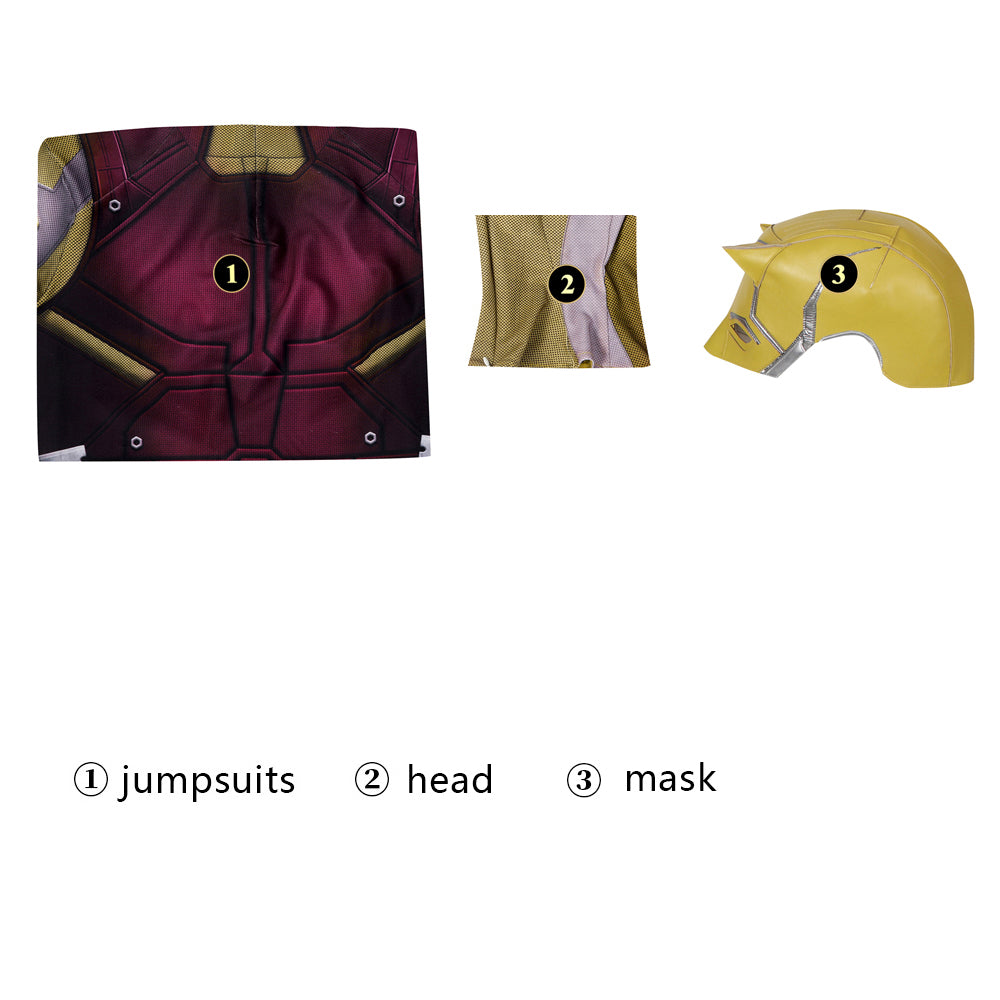 [ylevol] She-Hulk Daredevil Bodysuit Male Jumpsuit with Helmet Cosplay Costumes