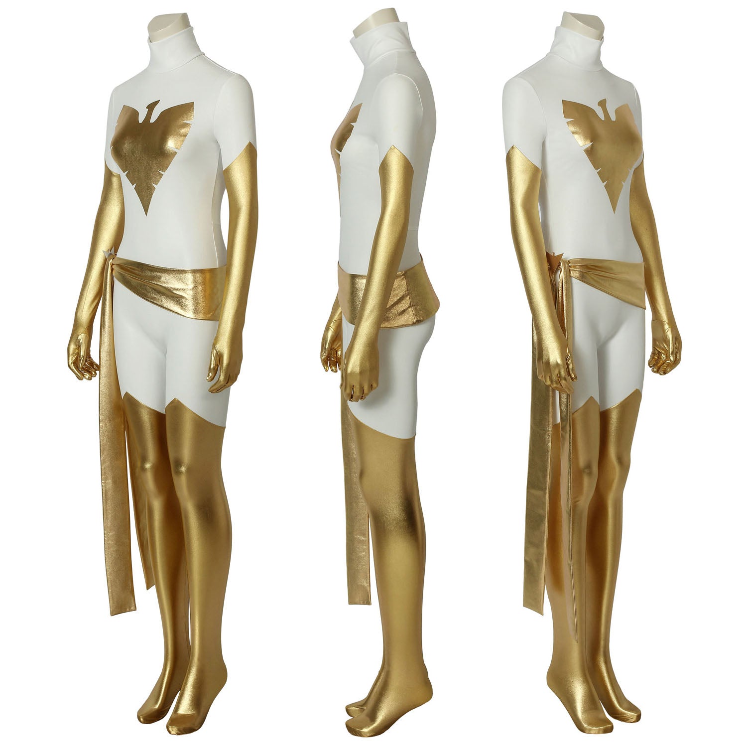 [ylevol] X-Men White Phoenix Jean Grey Gold and White Jumpsuit Cosplay Costumes