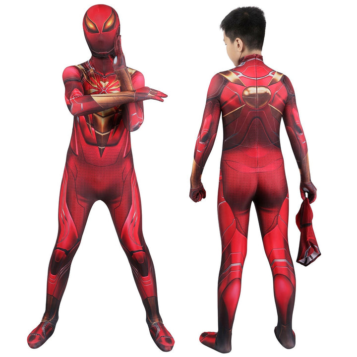 [ylevol] Marvel's Spider-Man Iron Spider Armor Kids Jumpsuit Cosplay Costumes