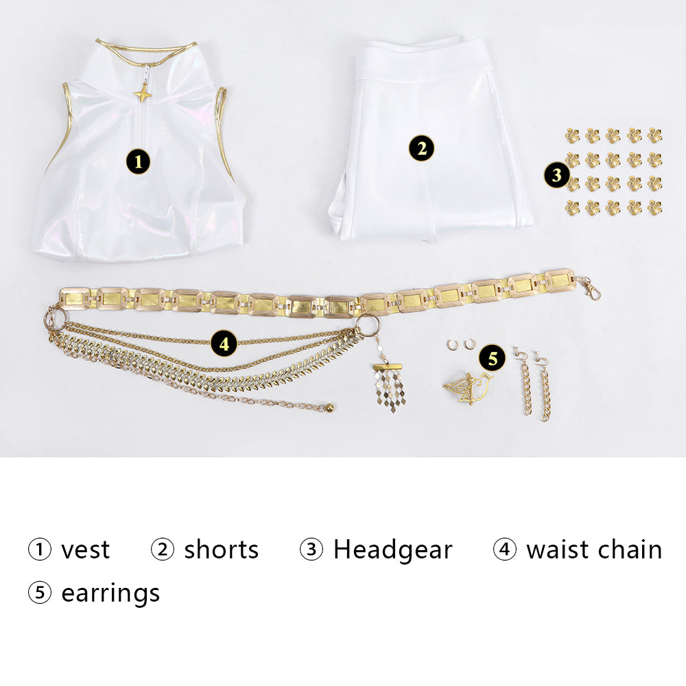 [ylevol] KPop Demon Hunters Rumi White Stage Outfit Cosplay Costumes