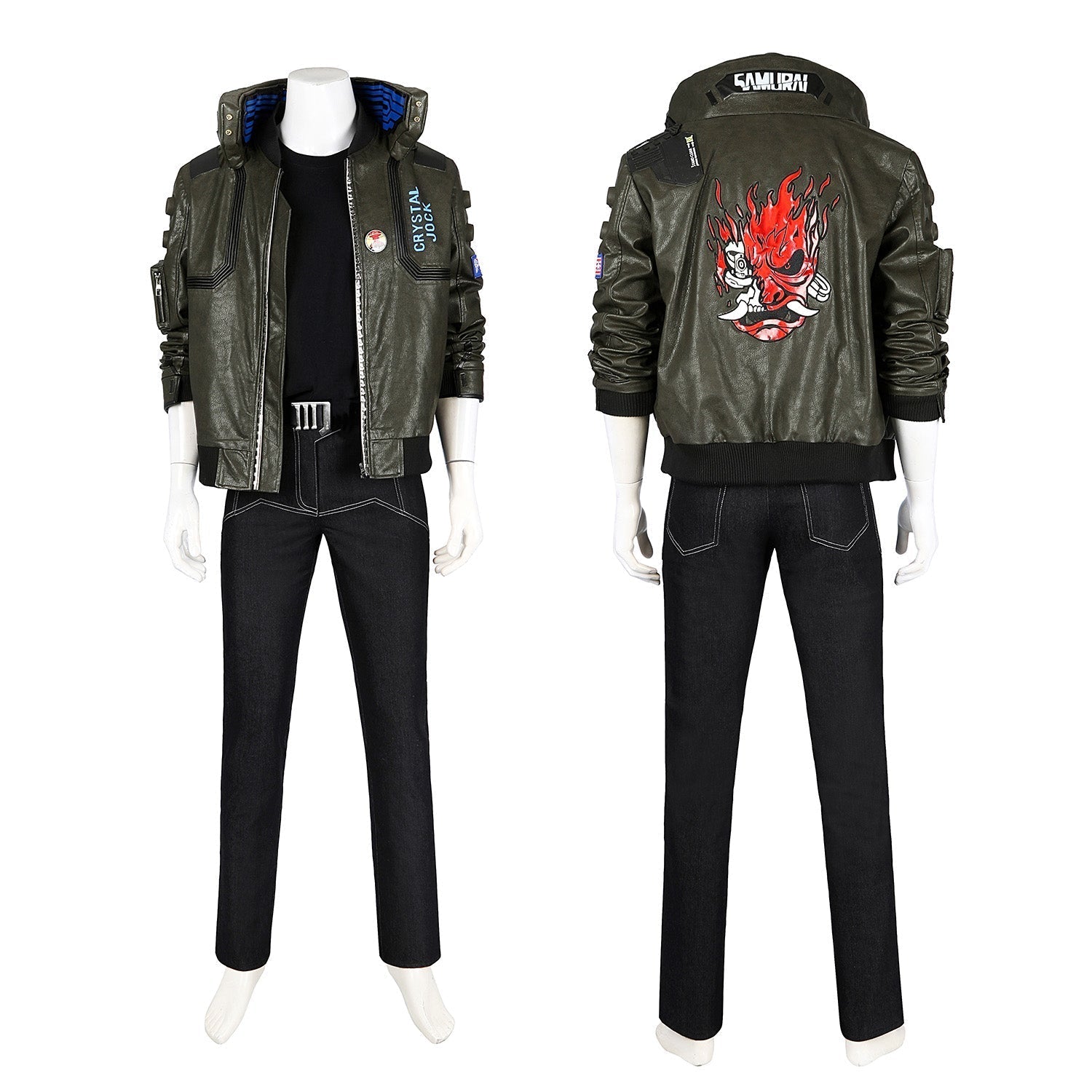 [ylevol] Cyberpunk 2077 V PU Leather Top Level Full Set Cosplay Costumes