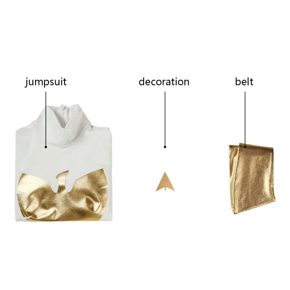 [ylevol] X-Men White Phoenix Jean Grey Gold and White Jumpsuit Cosplay Costumes