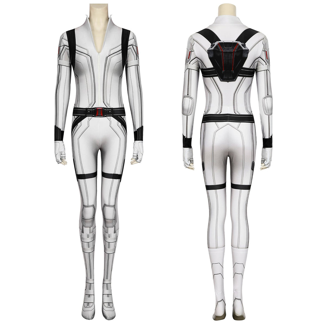 [ylevol] Black Widow Natasha Romanoff White Suit Jumpsuit Cosplay Costumes
