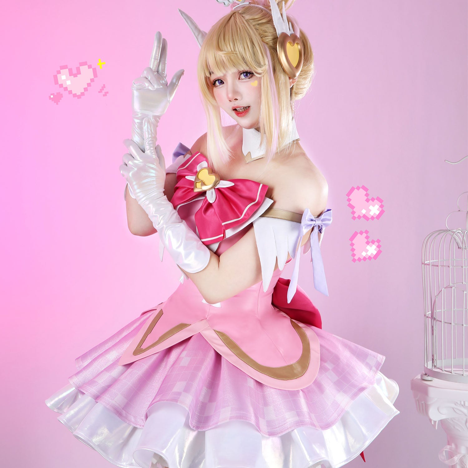 [ylevol] Overwatch 2 Magical Girl Juno Dress Full Set Cosplay Costumes
