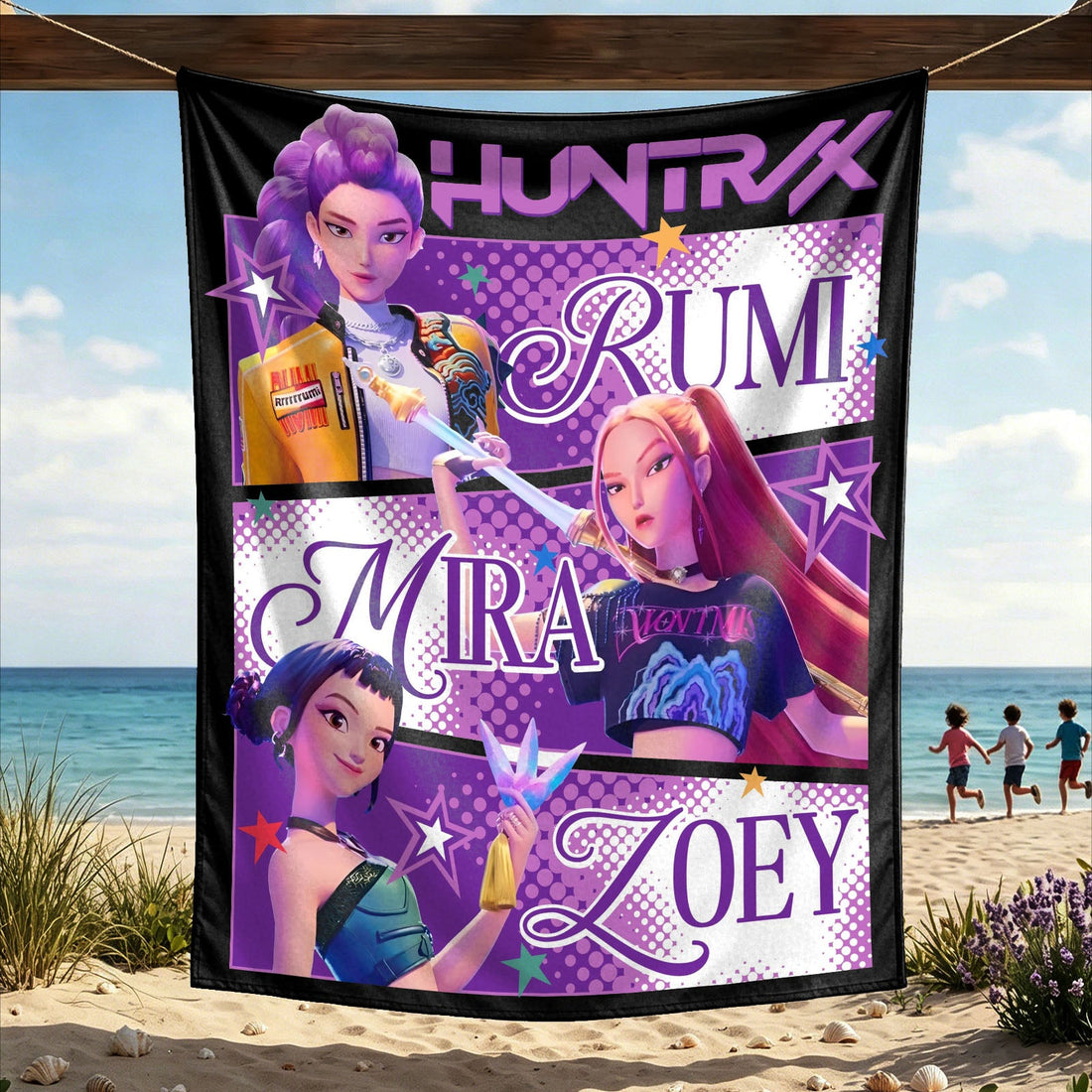 Kpop Demon Hunters Huntrix Saja Boys Wall Decor Tapestry for Home and Party