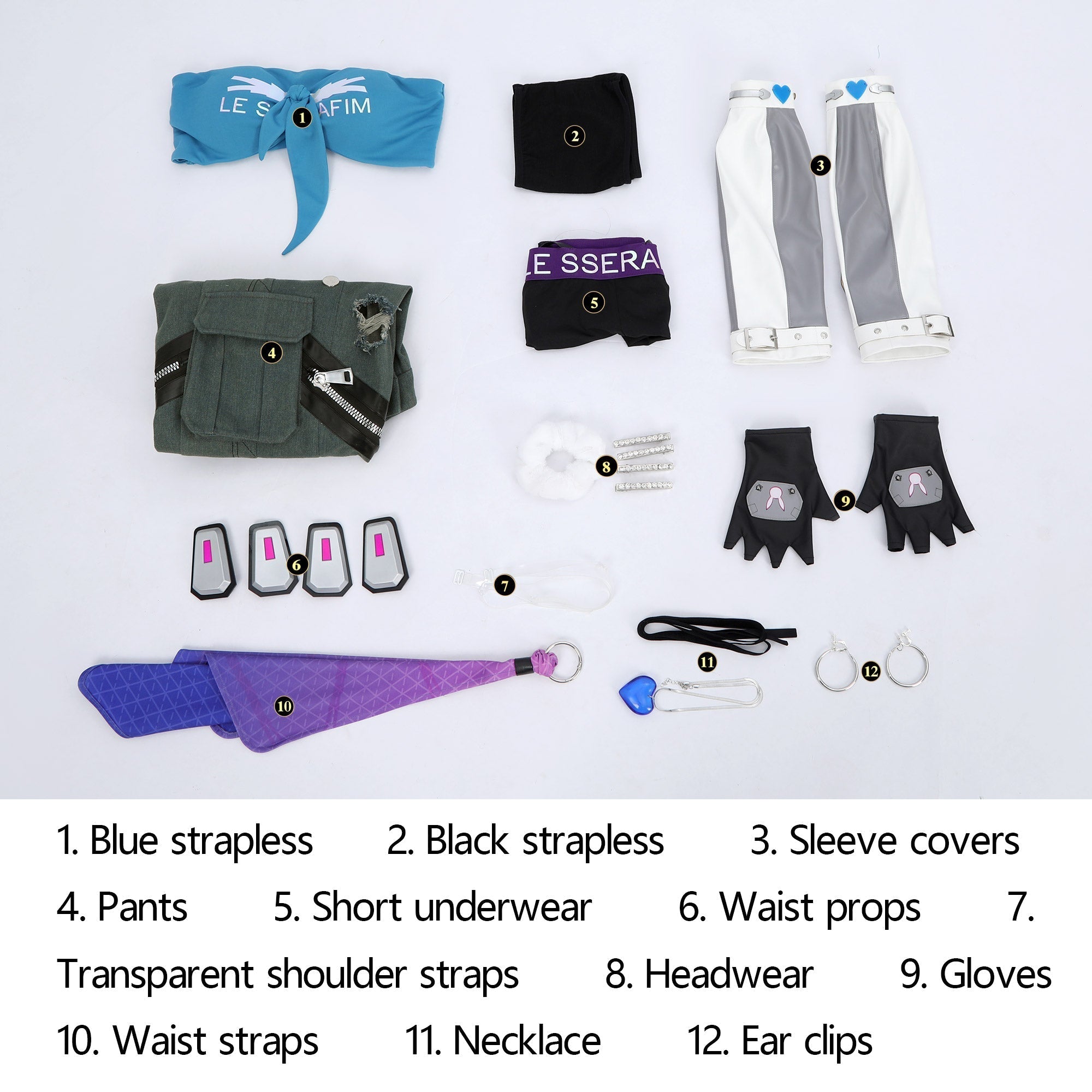 [ylevol] Overwatch 2 X LE SSERAFIM FEARLESS D.VA Blue Cosplay Costumes