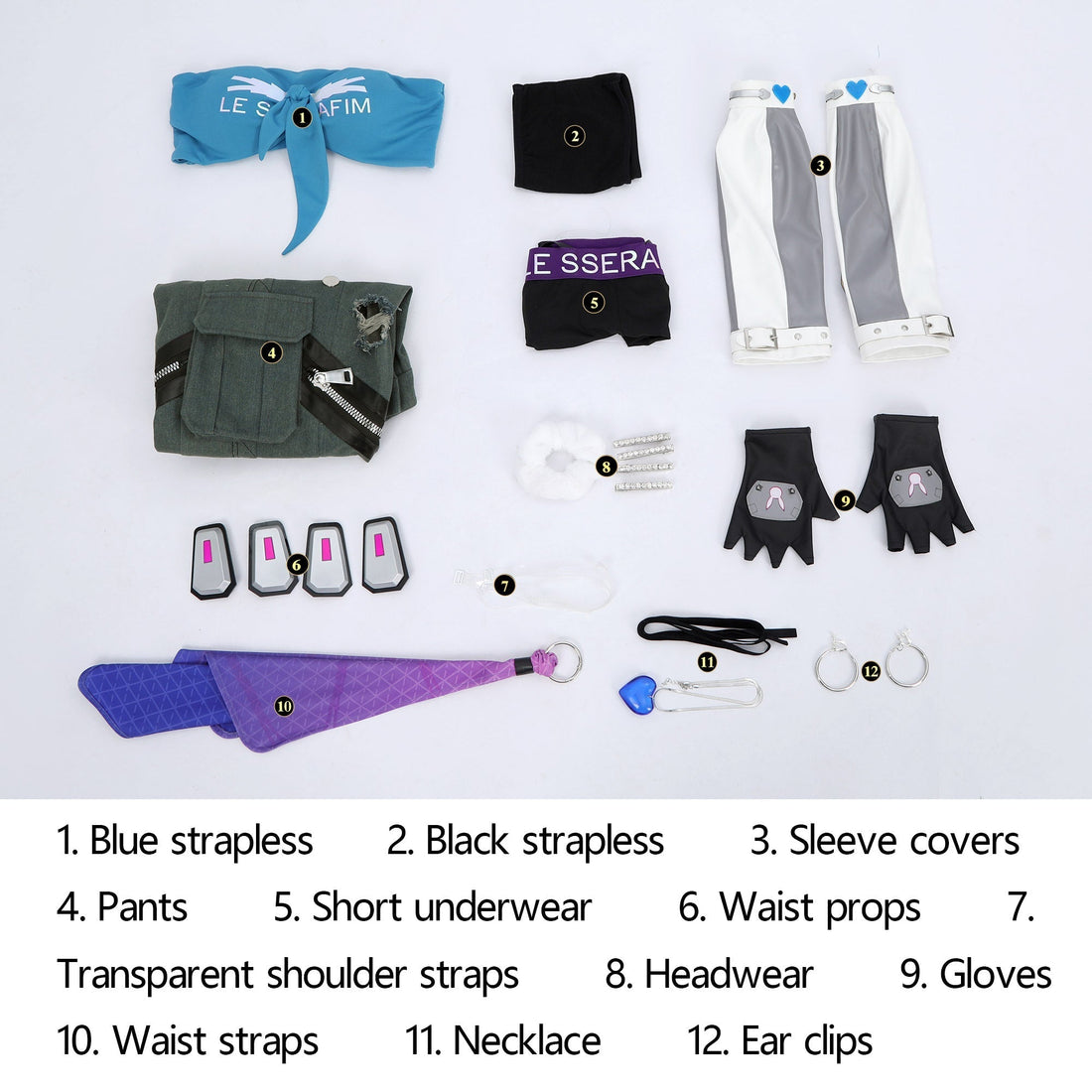 [ylevol] Overwatch 2 X LE SSERAFIM FEARLESS D.VA Blue Cosplay Costumes