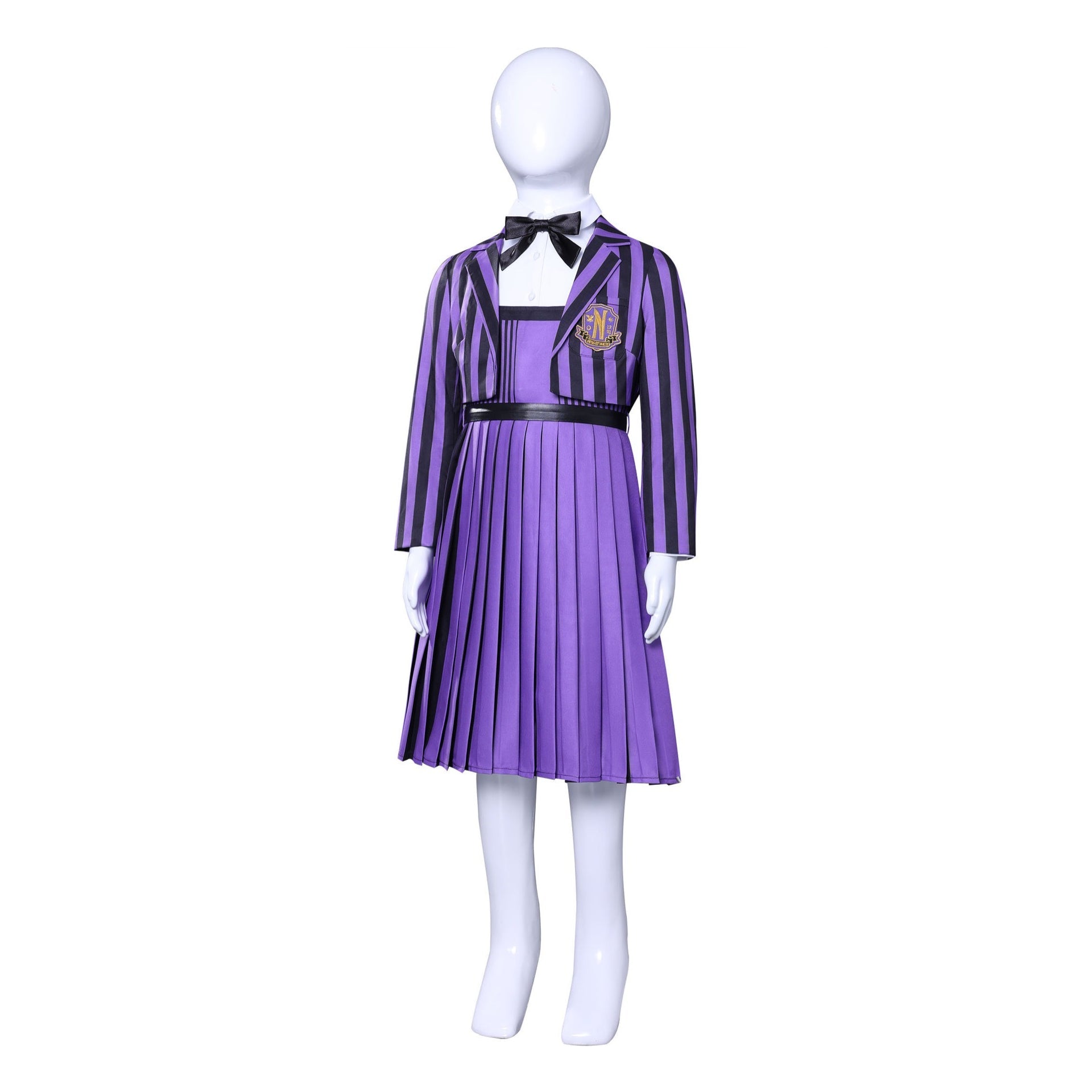 [ylevol] Wednesday 2 Addams Nevermore Academy Purple Short Uniform Adult Kids Costumes