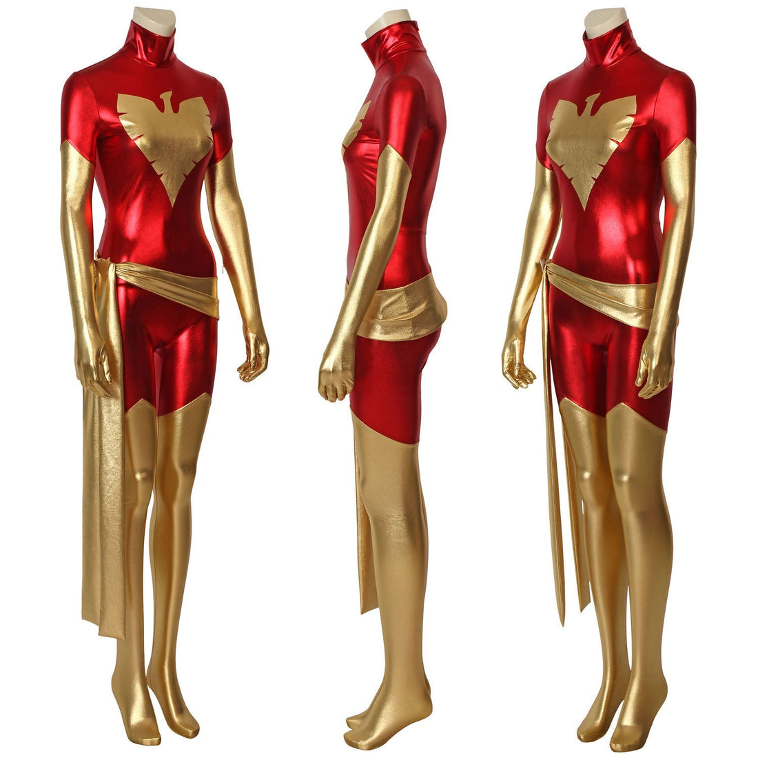 [ylevol] X-Men Dark Phoenix Jean Grey Gold and Red Jumpsuit Cosplay Costumes