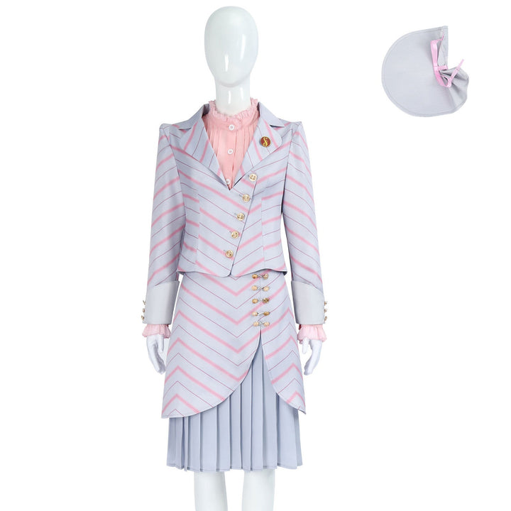 [ylevol] Wicked: For Good Witch Glinda Pink Stripe Suit Cosplay Costumes