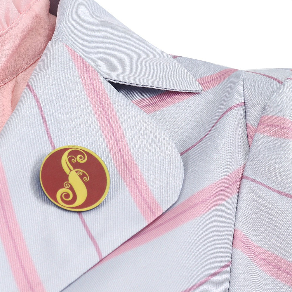 [ylevol] Wicked: For Good Witch Glinda Pink Stripe Suit Cosplay Costumes