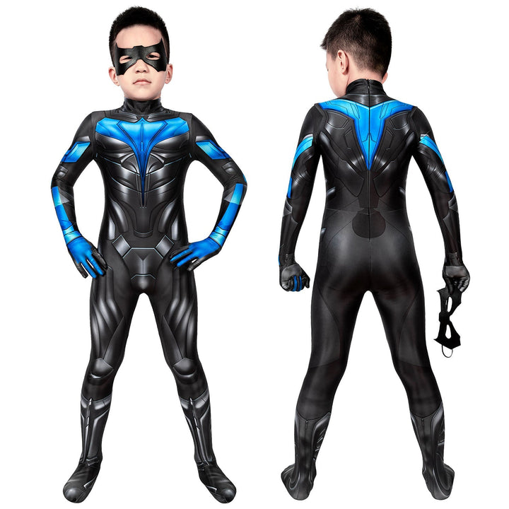 [ylevol] Titans Nightwing Kids Jumpsuit with Eyemask Cosplay Costumes