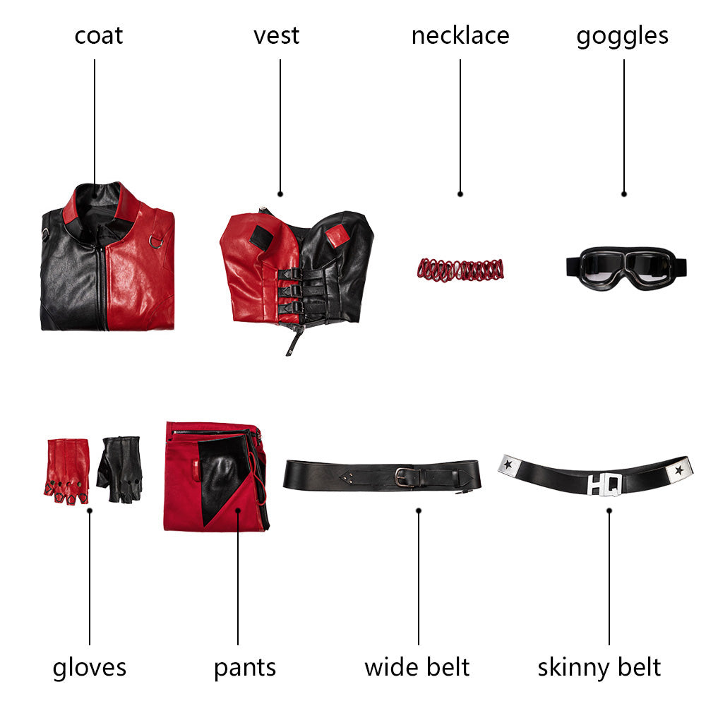 [ylevol] The Suicide Squad 2 Harley Quinn Fight Suit Leather Cosplay Costumes