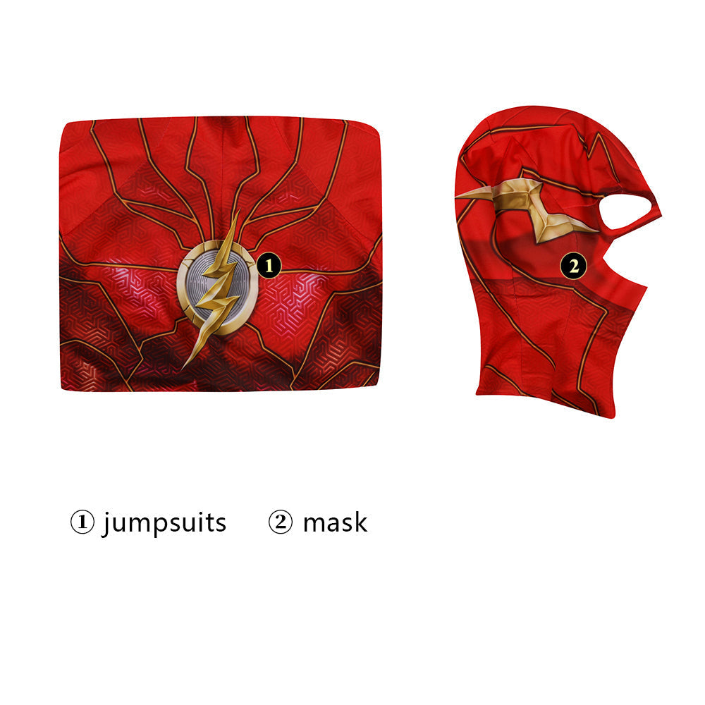 [ylevol] Flashpoint Barry Allen The Flash Jumpsuit with Mask Cosplay Costumes