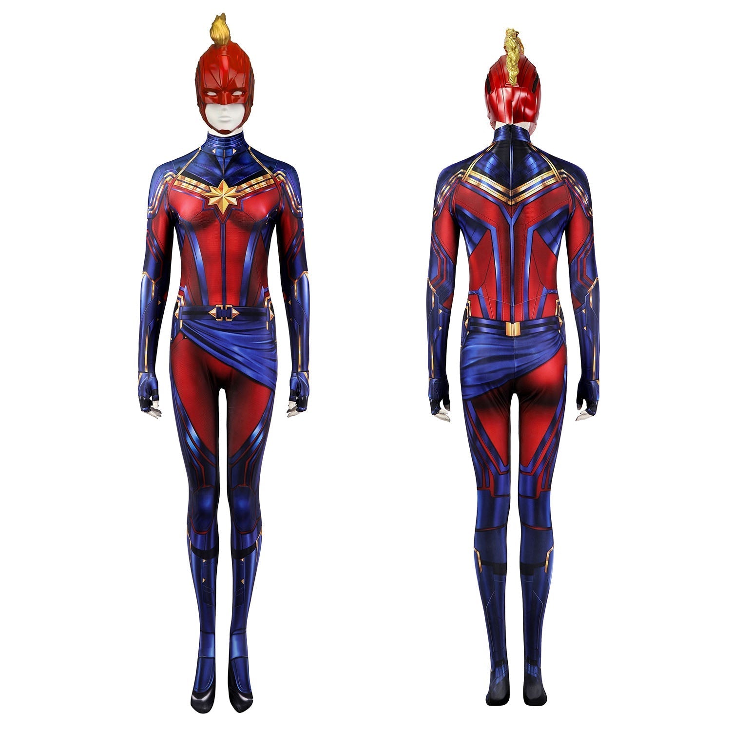 [ylevol] Avengers Endgame Captain Marvel Carol Danvers Jumpsuit with Mask Costumes