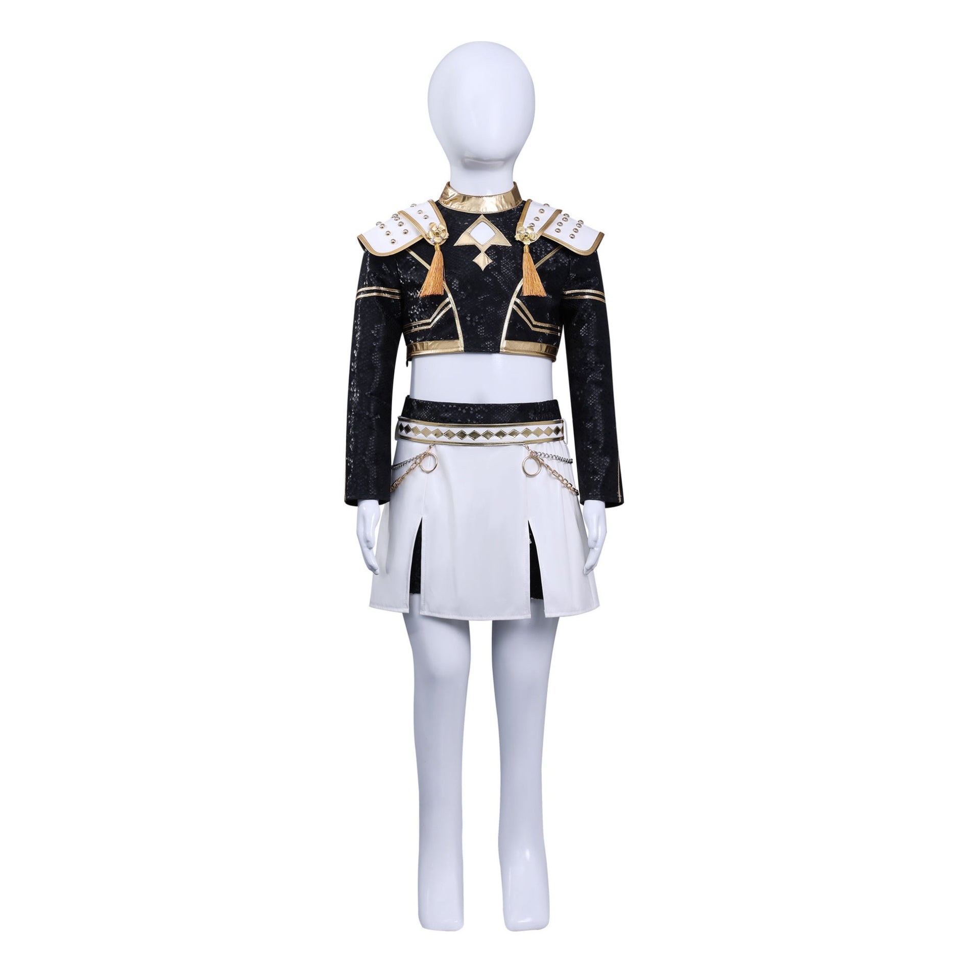[ylevol] KPop Demon Hunters Zoey Black Gold Outfit Adult Kids Cosplay Costumes