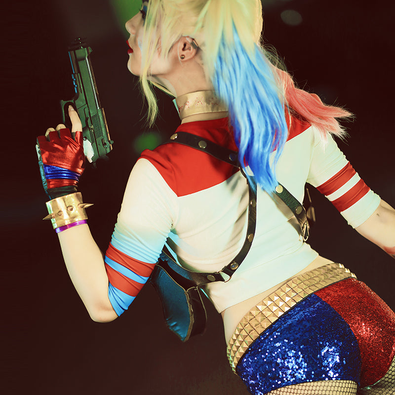 [ylevol] The Suicide Squad The Clown's Girl Harley Quinn Glitter Cosplay Costumes