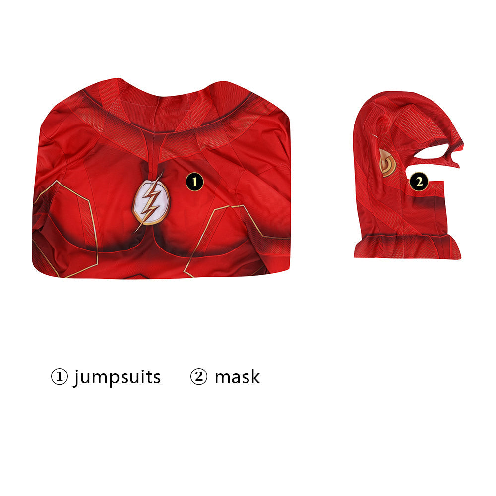 [ylevol] The Flash season 8 Barry Allen Male Jumpsuit with Mask Costumes