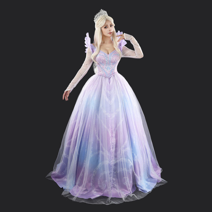 [ylevol] Wicked: For Good Part Two Galinda Dress with Crown Cosplay Costumes